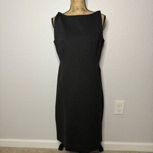NWT MM LaFleur Size 14 Black Lydia Sheath Dress Stretch Office Neutral High Neck
